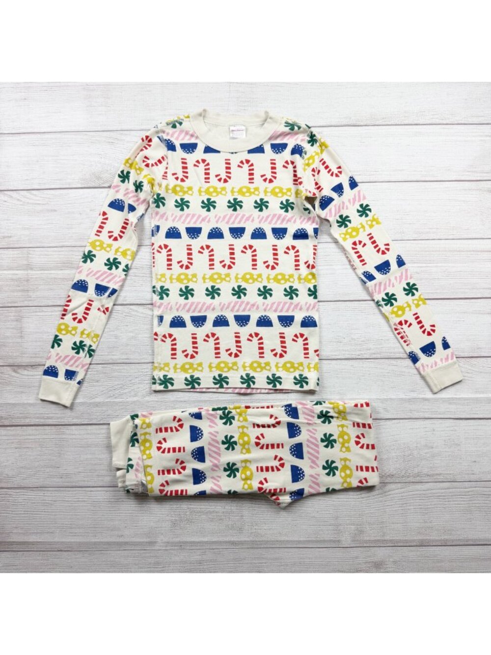 Hanna Andersson Organic Cotton Kids Holiday Pajama Set Candy Cane Fair Isle 12